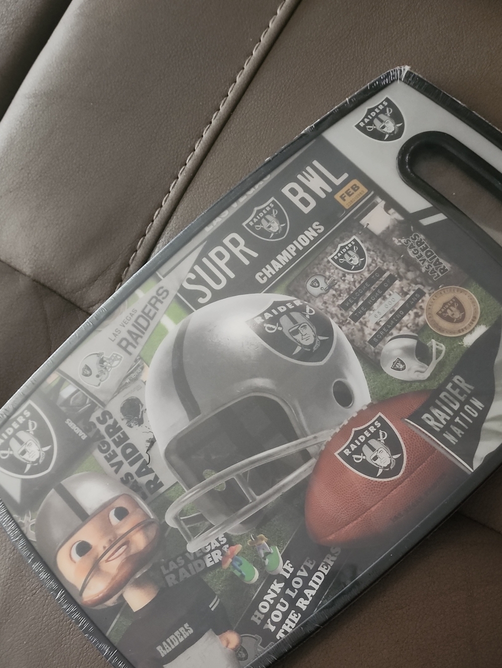 Las Vegas RaidersDecorative Serving Cutting Board 14.5 X 9